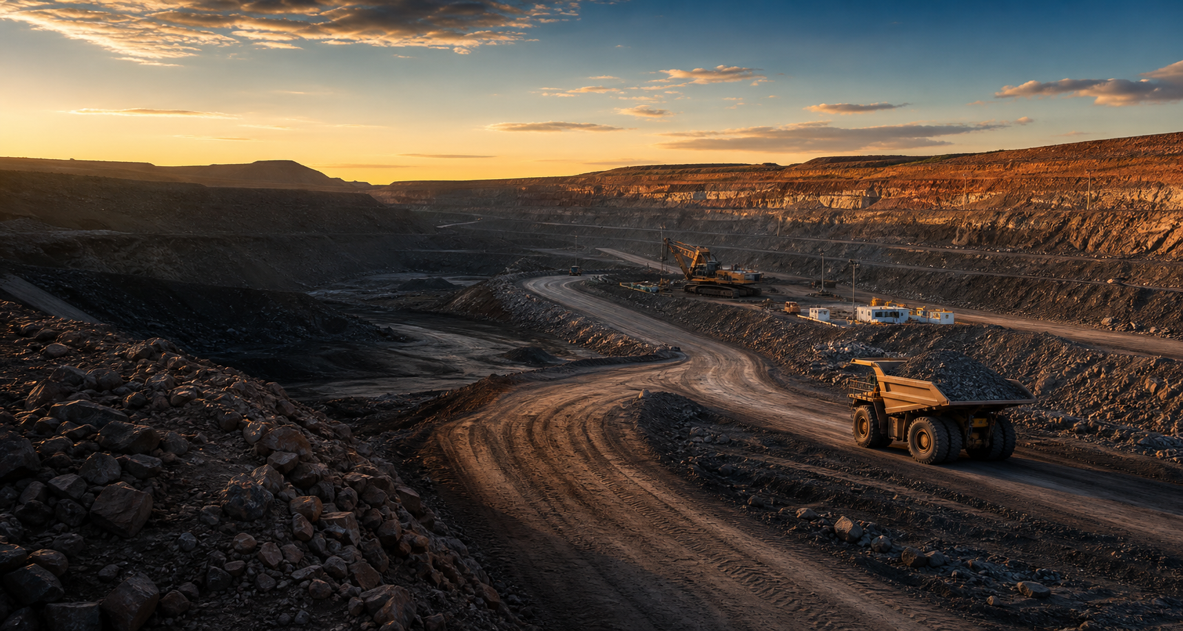 Open pit mining operation representing Shake Mining services